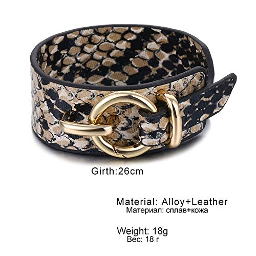 Pulsera Pulsera De Cuero De Serpiente para Mujeres Hombres Encanto Metal Bloqueo Pulseras Brazaletes Coreanos Fiesta Joyería