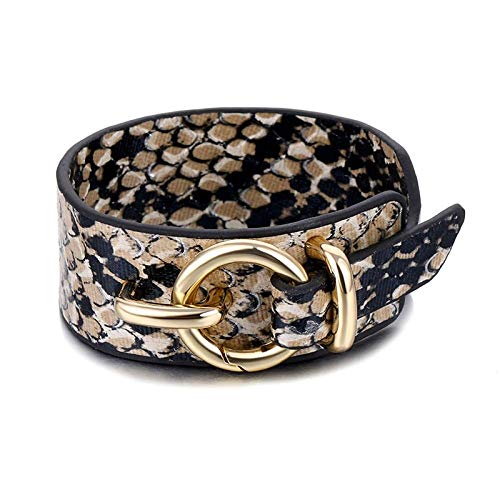 Pulsera Pulsera De Cuero De Serpiente para Mujeres Hombres Encanto Metal Bloqueo Pulseras Brazaletes Coreanos Fiesta Joyería