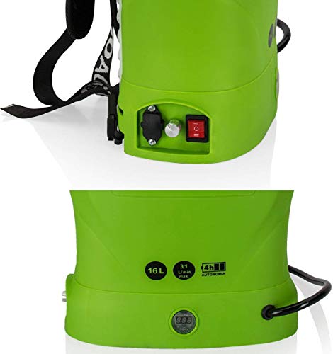Pulverizador de batería VITO de 12 V, 16 l y 6 bares, con autonomía de 4 h y cargador, ideal para plantas, tejados y jardín