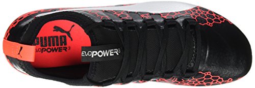 Puma Evopower Vigor 3 Graphic FG, Zapatillas de Fútbol para Hombre, Negro (Black-Silver-Fiery Coral), 44.5 EU