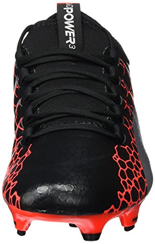 Puma Evopower Vigor 3 Graphic FG, Zapatillas de Fútbol para Hombre, Negro (Black-Silver-Fiery Coral), 44.5 EU