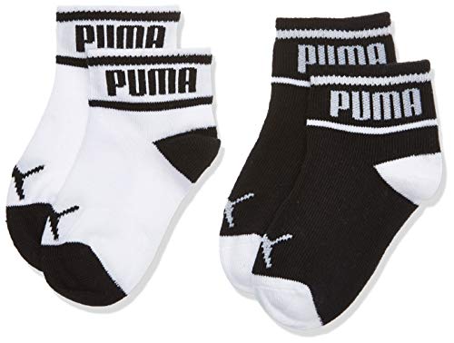 PUMA Wording Sock 2p Calcetines, Negro (Black/White 213), Talla única (Talla del fabricante: 19/22) (Pack de 2) para Bebés