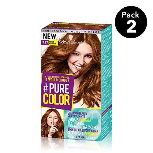 Pure Color de Schwarzkopf Tono 7.57 Toffee Addiction - 2 uds - Coloración Permamente