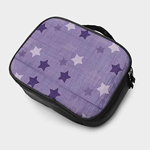 Purple Stars Strawberry Cosmética portátil Bolsa de Viaje Bolsa de Maquillaje de Viaje Impermeable Colgante Organizador Bolsa para Mujer Chica