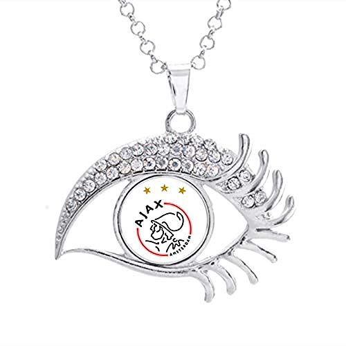 pyongjie 16Mm Inter Liverpool Madrid Juventus FC Barcelona Equipo Foto Botón a presión de Cristal Collar con Forma de Cristal Blanco