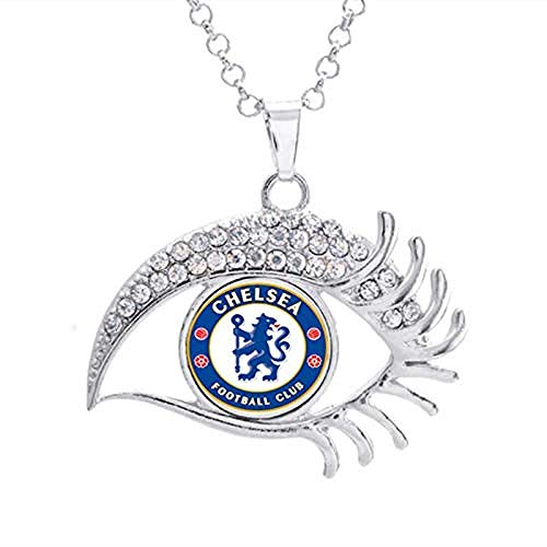 pyongjie 16Mm Inter Liverpool Madrid Juventus FC Barcelona Equipo Foto Botón a presión de Cristal Collar con Forma de Cristal Blanco