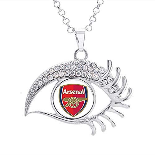 pyongjie 16Mm Inter Liverpool Madrid Juventus FC Barcelona Equipo Foto Botón a presión de Cristal Collar con Forma de Cristal Blanco