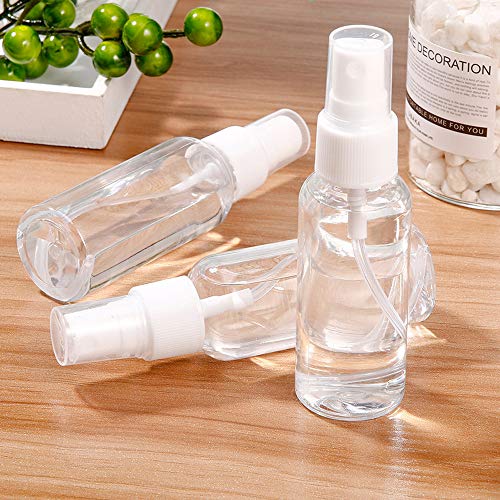 Q-WOOFF Bote Spray Botellas, botella de spray de niebla de 8 paquetes de 50 ml con embudos de 4 piezas, atomizador para tónico facial/líquidos de limpieza/alcohol/desinfectante
