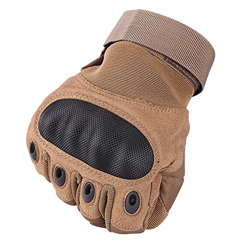 Qiilu Guantes de moto de dedo de invierno completo Deportes al aire libre de carreras Guantes de engranaje de protección Motocross(M-amarillo del desierto)