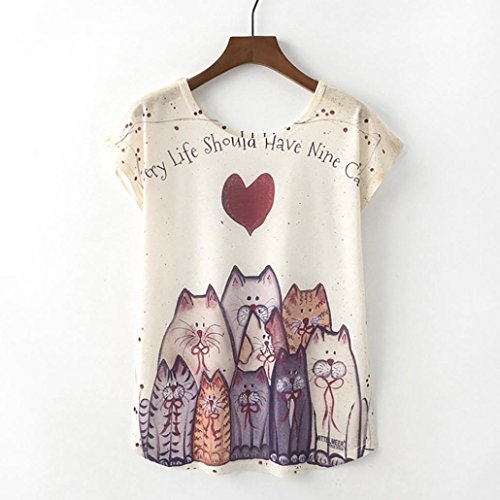 QinMM Camiseta Tops Estampada para Mascotas de Mujer, Camisa de Verano de Gato de Perro de Manga Corta (L, A)