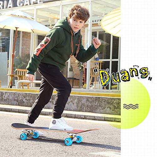 Qinmo Estándar monopatines, Monopatín - 31" x 8" Monopatín Completas - Patinetas Doble Patada for Adultos de 8 Capas de Arce Canadiense Trucos de Madera Monopatín (Color : 1)