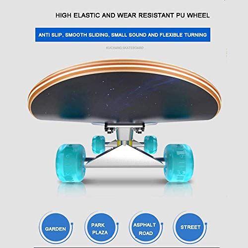 Qinmo Estándar monopatines, Monopatín - 31" x 8" Monopatín Completas - Patinetas Doble Patada for Adultos de 8 Capas de Arce Canadiense Trucos de Madera Monopatín (Color : 1)