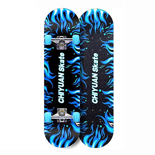 Qinmo Estándar monopatines, Monopatín - 31" x 8" Monopatín Completas - Patinetas Doble Patada for Adultos de 8 Capas de Arce Canadiense Trucos de Madera Monopatín (Color : 1)