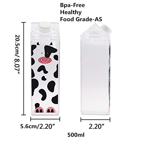 Qiong YaoTIAN Botellas 500 ml Cute Cartoon Bpa Free Creative Frasco de Cadera Deportes Botella al Aire Libre Animal Vaca Cerdo Plástico Mis Botellas de Agua Tiger Hervidor de Leche