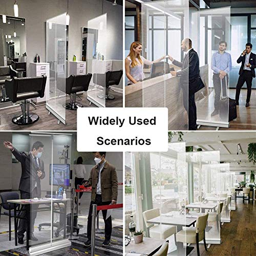 QIYE 60 * 160cm Portátil Mampara Protectora Mostrador, Mampara Protectora separación para peluquerías hoteles fábricas oficinas Puestos de Trabajo Bares comercios