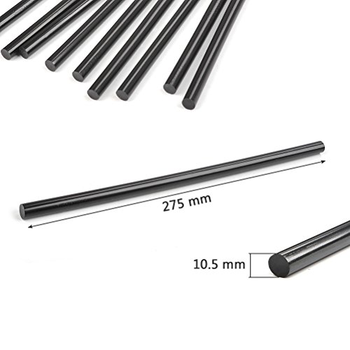 QLOUNI 10pcs Pegamento termofusible - Palo de Pegamento Adhesivo de Fusión en Caliente 11 * 270 mm (Negro)