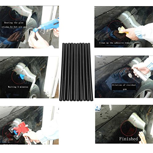 QLOUNI 10pcs Pegamento termofusible - Palo de Pegamento Adhesivo de Fusión en Caliente 11 * 270 mm (Negro)