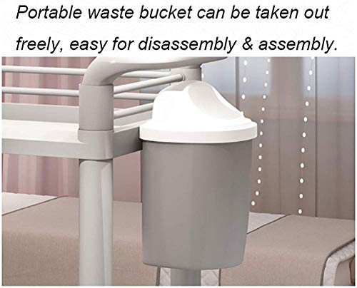 QMFYJ Carros de Recogida, la Compra para Los Instrumentos Médicos 3 Nivel Medical Instruments Balanceo de la Compra con la Manija de la Suciedad Cubo, Abs Salón de Belleza Carro con Freno de Rueda, 1