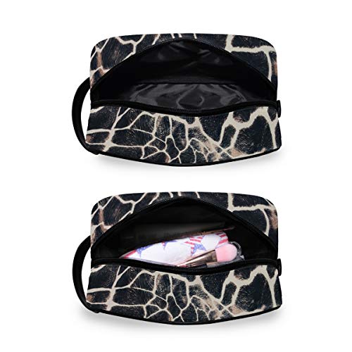 QMIN - Neceser portátil con Estampado de Jirafa de Animales, Bolsa de Viaje multifunción, Bolsa de Maquillaje, Bolsa de Almacenamiento para niños, niñas, Mujeres, Hombres