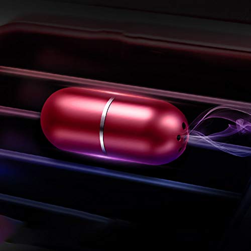 QMMD Ambientador de Coche Olor a Nuevo Difusor Capsule Shape Fragancia De Ventilación De Aire De Coche De Retro Perfume De Aire Acondicionado Difusor,Rojo