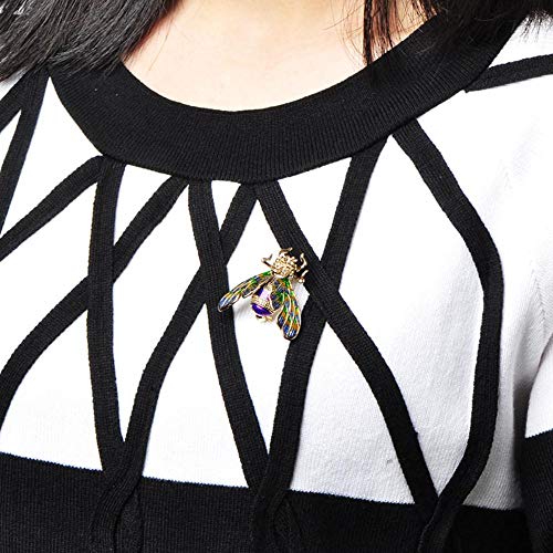 QSCVHU Mayor 55% de Descuento Forma de Abeja Colorida Esmalte Broche Insectos Cristalinos para Mujeres Kid Bufanda Suéter Abrigo Pasadores Joyería
