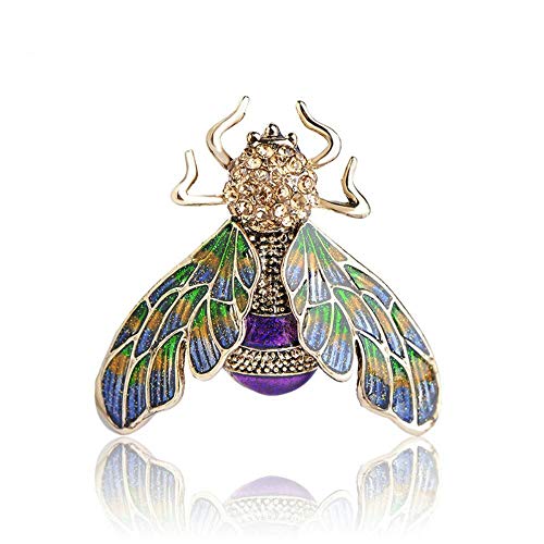 QSCVHU Mayor 55% de Descuento Forma de Abeja Colorida Esmalte Broche Insectos Cristalinos para Mujeres Kid Bufanda Suéter Abrigo Pasadores Joyería