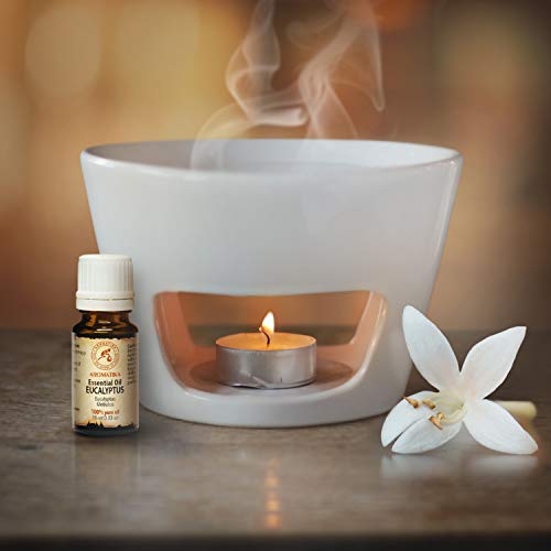 Quemador Aceites Esencial - Blanca Lámpara de Aroma - Quemadores de Ceramica - SPA - Yoga - Aromaterapia - Relajación - Candelabros Decorativos - Difusor Aceites Esenciales - Ø 15cm altura 10cm