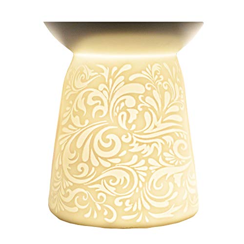 Quemador de cera de porcelana para celofán, finesse, apto para cualquier cera derretida, utiliza velas de té para derretir tus fragancias favoritas