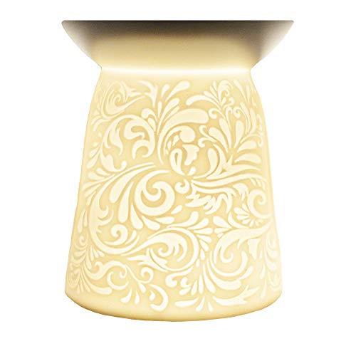 Quemador de cera de porcelana para celofán, finesse, apto para cualquier cera derretida, utiliza velas de té para derretir tus fragancias favoritas