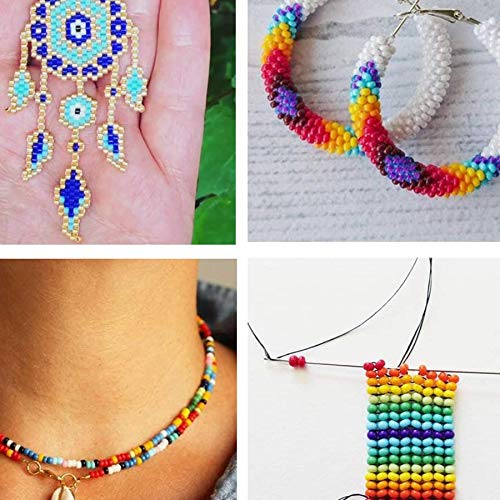 Queta Cuentas de Colores 3mm, 14400pcs Mini Cuentas y Abalorios Cristal para DIY Pulseras Collares Bisutería (24 Colores)