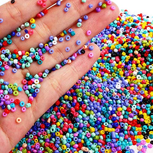 Queta Cuentas de Colores 3mm, 14400pcs Mini Cuentas y Abalorios Cristal para DIY Pulseras Collares Bisutería (24 Colores)