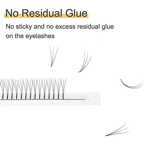 Quewel - Extensión de pestañas 3D de base corta para ventiladores de volumen ruso prefabricados