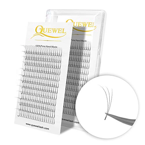 Quewel - Extensión de pestañas 3D de base corta para ventiladores de volumen ruso prefabricados