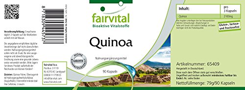 Quinoa 700mg - VEGANA - Dosis elevada - 90 Cápsulas - contiene los 8 aminoácidos esenciales - Calidad Alemana
