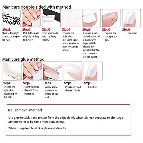 QULIN Uñas postizas Uñas falsas de cubierta completa con pegamento Rhinestone Uñas postizas Manicura Decoración de uñas Decoración de tamaño mediano Venta caliente 24 piezas/set