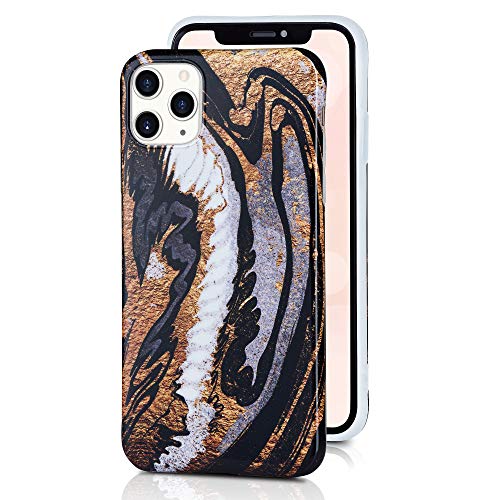 Qult Carcasa para Móvil Compatible con iPhone X, iPhone XS Funda marmol Negro Silicona Flexible Bumper Teléfono Caso para iPhone X, XS Marble Black