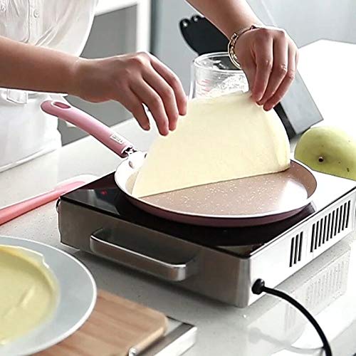 QWH 10/8 Pulgadas Desayuno Rosa Utensilios de Cocina sartén para   Pastel Olla para Pizza Huevo Frito Olla para Hornear Antiadherente sartenes para Tortillas sartén, 10 Pulgadas 28 cm