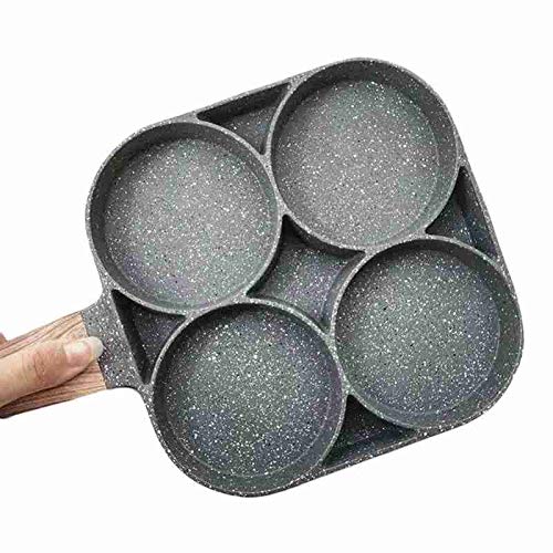 QWH 4 Agujeros Antiadherente Desayuno   Hamburguesa Huevos jamón Restaurante Tortilla sartén cocinar fácil Huevo artefacto Molde para Tortilla frita, 26 cm-35 cm