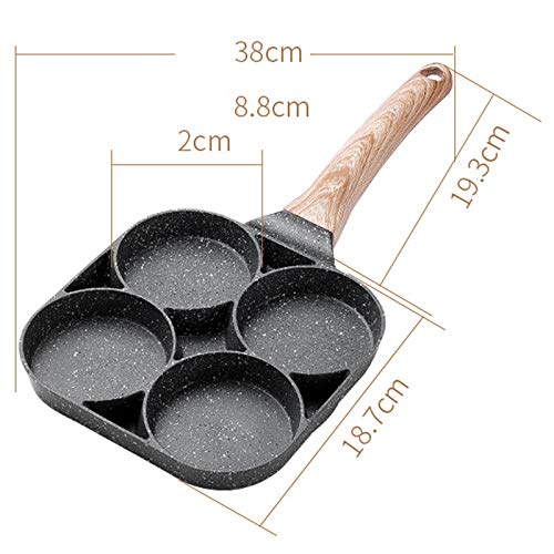 QWH Utensilios de Cocina antiadherentes Olla para Huevos fritos Sartén para Tortilla de panqueques, Sartén para cocinar Huevos para cocinar Huevos, Sartenes para 4 Tazas, Cobre