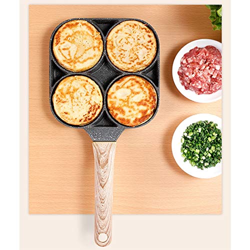 QWH Utensilios de Cocina antiadherentes Olla para Huevos fritos Sartén para Tortilla de panqueques, Sartén para cocinar Huevos para cocinar Huevos, Sartenes para 4 Tazas, Cobre