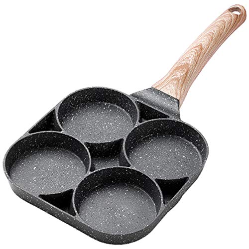 QWH Utensilios de Cocina antiadherentes Olla para Huevos fritos Sartén para Tortilla de panqueques, Sartén para cocinar Huevos para cocinar Huevos, Sartenes para 4 Tazas, Cobre
