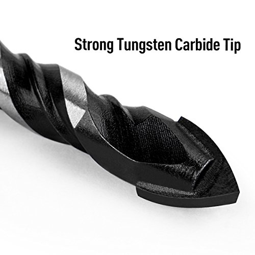 QWORK Juego de brocas con punta de carburo de tungsteno para azulejos, hormigón, ladrillo, vidrio, plástico y madera, 6 , 8 , 10 y 12 mm