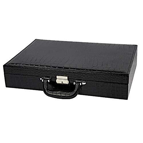 QXYAmj Cajas para Joyas De Mano 24 la Red de Reloj Modelo de cocodrilo Caja de Gama Alta de la PU del Cuero del Reloj Display Box Textura del Metal Palabra Bloqueo Caja de Almacenamiento