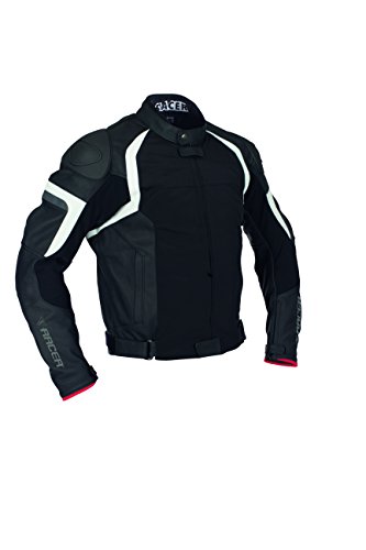 Racer Jerez Chaqueta Combinación Cuero-Textil, Negro, 52