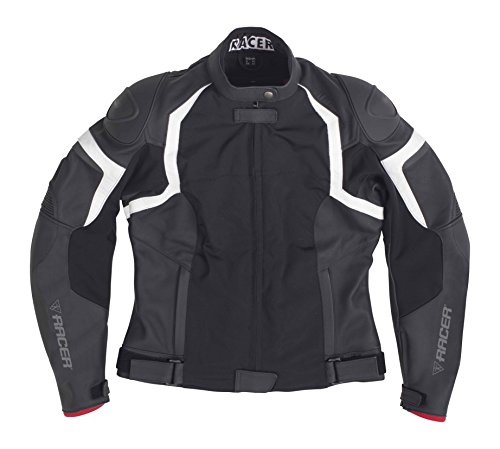 Racer Jerez Chaqueta Combinación Cuero-Textil, Negro, 52