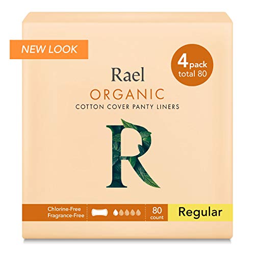 Rael 100% Organic algodón Regular Panty Liners – Unscented – Protegeslips – Natural diario – Protegeslips