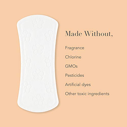 Rael 100% Organic algodón Regular Panty Liners – Unscented – Protegeslips – Natural diario – Protegeslips