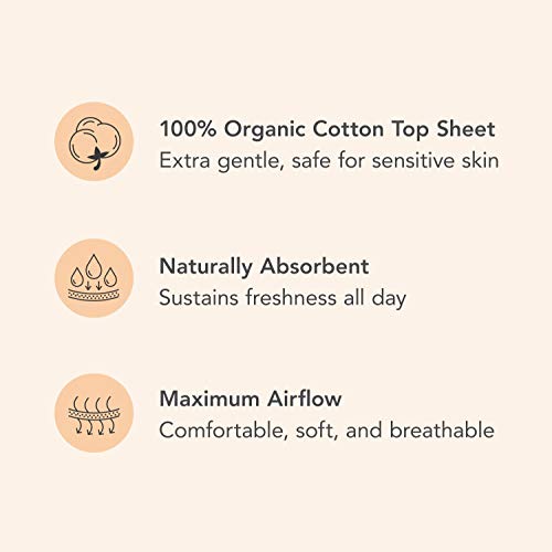 Rael 100% orgánico algodón largo Panty Liners – Unscented – Protegeslips – Natural diario – Protegeslips