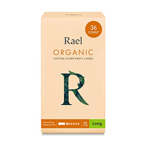 Rael 100% orgánico algodón largo Panty Liners – Unscented – Protegeslips – Natural diario – Protegeslips