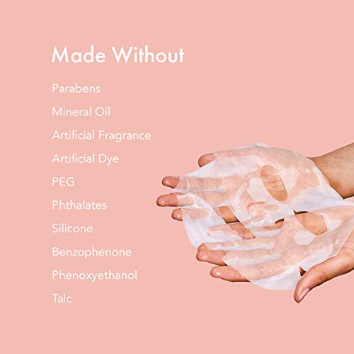 Rael Hydrolock - Hoja para máscara facial (hidratación), 5 hojas/paquete: Mascarilla hidratante y piel brillante. Ideal para las pieles secas.